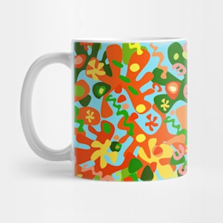 Garden of Abstract Delights on Light Blue Double Mug
